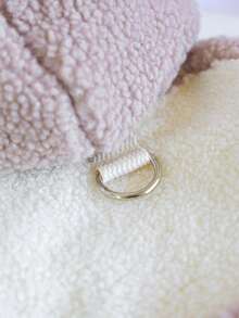 PETSIN 1 件宠物服装，猫狗通用连帽衫，冬季加厚保暖夹克 - 粉帽 - 查看 7