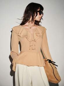 Lumivelle 女式衬衫 - 卡其色 - 查看 1