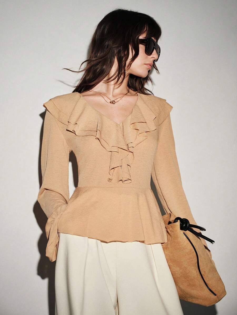 Lumivelle 女式衬衫 - 卡其色 - 查看 1