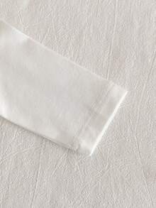 SHEIN 5 件套新生儿休闲纯色连体衣，带连脚裤和毛毯，多功能长袖，四季家居用品 - 白色 - 查看 5