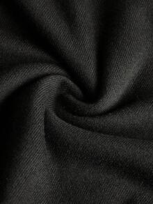 SHEIN ICON 女式休闲复古修身毛领连帽常规外套，带骷髅翅膀图案，适合秋冬，复古复古，Y2K，十字图案印花，街头服饰，复古，复古，垃圾摇滚，朋克， - 黑色 - 查看 6