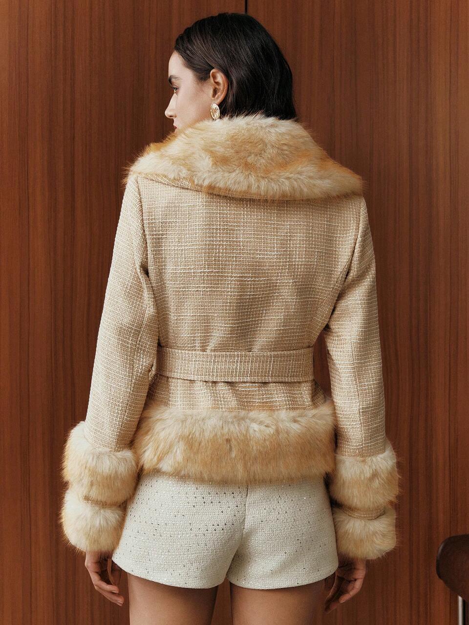 Women's Elegant Overcoat With Oversized Collar, Belt Design, Suitable For Going Out, Weddings, Parties, Autumn/Winter