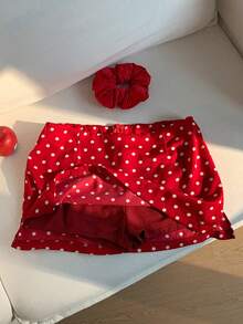 Comfortcana Váy đỏ chấm bi thời trang mùa đông 2025 mới đến, phong cách tối giản, thời trang dành cho nữ, thường ngày, đa năng, mùa hè, dễ thương, sang trọng, ấm cúng cho tiệc tùng mùa thu và mùa đông, kỳ nghỉ lễ tốt nghiệp - Đỏ - Xem 6