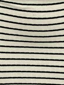 EgrlEra 女式时尚黑灰条纹长袖连衣裙 - 彩色 - 查看 3