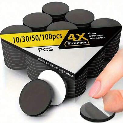 Magnetic Dots - Self Adhesive Magnet (0.8" X 0.8") Peel & Stick Circles Industrial Flexible Sticky Magnets Sheets Is Alternative To Squares, Stickers, Strip And Tape (5/10/15/20/25/30/35/40/50/100 Pcs)