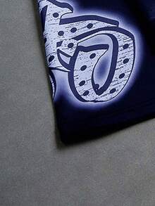 PAVTROS Men's Street Style Long Sleeve T-Shirt With Digital Printing Of Angel Blowing Bubble Gum Pattern - Blue - View 5