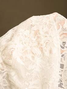 SoleilVie 女士秋冬多层蕾丝荷叶边衬衫、斗篷衬衫、仙女芯 - 白色 - 查看 7