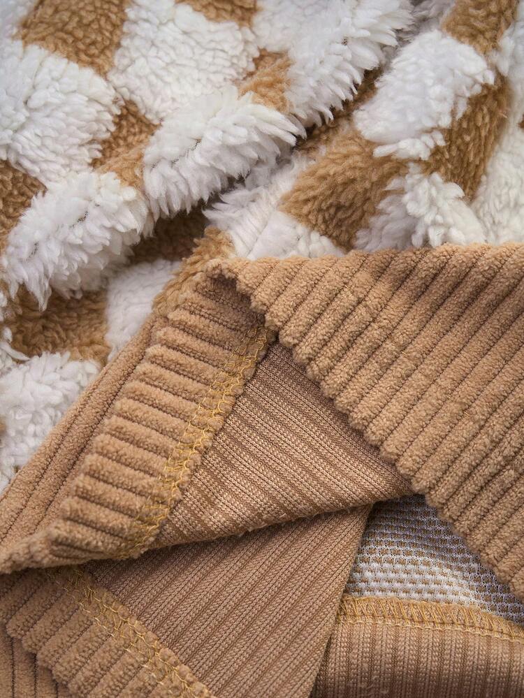 Plus Size Casual Checkerboard Patchwork Coat, Autumn/Winter For Women Thanksgiving, Thanksgiving For New Year Christmas Elegant Women Winter For Women Cozy Fall And Winter For Women Christmas New Year Winter For Women