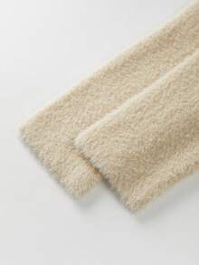 Franclia 女士新款秋冬温柔淑女荷叶边下摆毛衣 - 杏色 - 查看 4