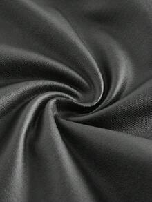 SHEIN EZwear 女士休闲性感PU紧身吊带背心 - 黑色 - 查看 4