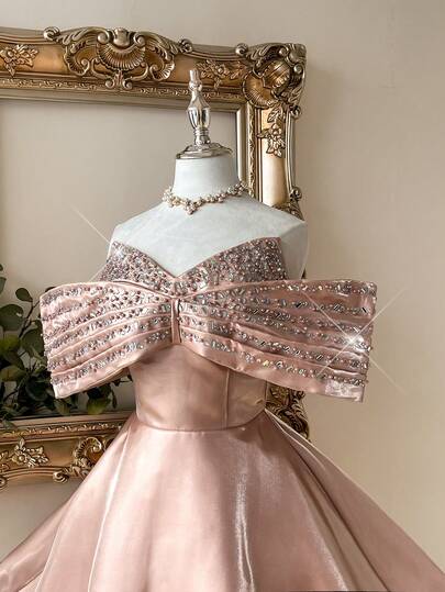 Lovelzi Elegant Champagne Color Dress Suitable For All Formal Occasions, Dates, Singles Parties, Weddings, Formal Dinners