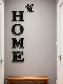 家用亚克力 3D 镜面墙贴，可定制标语 - 黑色高级颜色选项，是情人节、婚礼、生日和日常家居升级的理想走廊、入口、客厅和卧室墙壁装饰