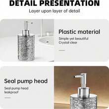 400毫升酒店浴室皂液器，可放置沐浴露、洗发水等，分体式瓶装，空瓶皂液器，浴室皂液器 - 彩色 - 查看 6