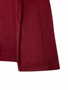 SHEIN Clasi Áo khoác ngoài dài tay cổ đứng phối ren dáng chữ A khoét lỗ thêu họa tiết tương phản cỡ lớn, thanh lịch khi đi chơi, tụ tập, đi làm - Màu Đỏ Sâu - Xem 8