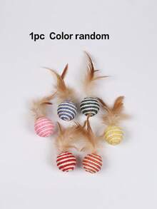 1pc/2pcs/4pcs/8pcs/10pcs Cat Toy Colored Ball Design, Cat Scratch Board, Cat Scratch Training Interactive Toy, Interesting Toy, Feather Toy, Random Color - Multicolor - View 11