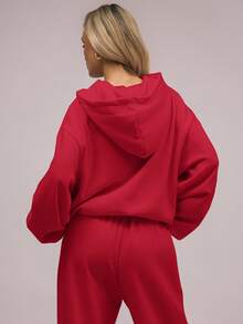 MUSERA Oversized Fleece Hooded Sweatshirt Graduation,Back To School,Graduation,Teacher For Women,Back To School  Spring Vacation Casual Holiday - Red - View 3