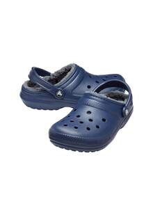 Crocs Classic Lined Unisex Clogs Navy / Charcoal CR203591 - 海軍藍/炭灰色 - 查看 2