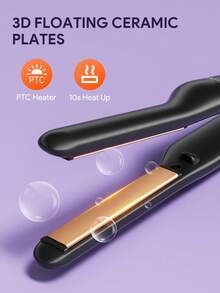 JMMO 带陶瓷电气石的铅笔式直发器，适用于稀疏和短发边缘造型的直发器，不伤发护发，打造顺滑造型，快速加热，自动关闭 - 英国插头 - 查看 5