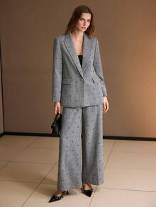 MOTF PREMIUM 秋冬压褶西装裤 - 灰色 - 查看 3