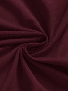 ROMWE J-Fashion Y2K Retro Ruched Waist Plunging Neck 2 In 1 Women Tank Top - Burgundy - View 4