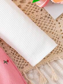 SHEIN Souflis Kleinkind Mädchen Rippkord Kleid mit Schleife, Blumen Rüschen Saum, Lässig Kleid, süß und niedlich für den Alltag und Urlaub