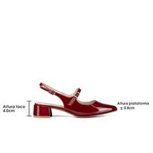WEIDE Zapatos de tacón medio destalonados para mujer – Punta fina con metal, elegantes y cómodos, ideales para oficina y eventos sociales - Burdeos - Ver 7