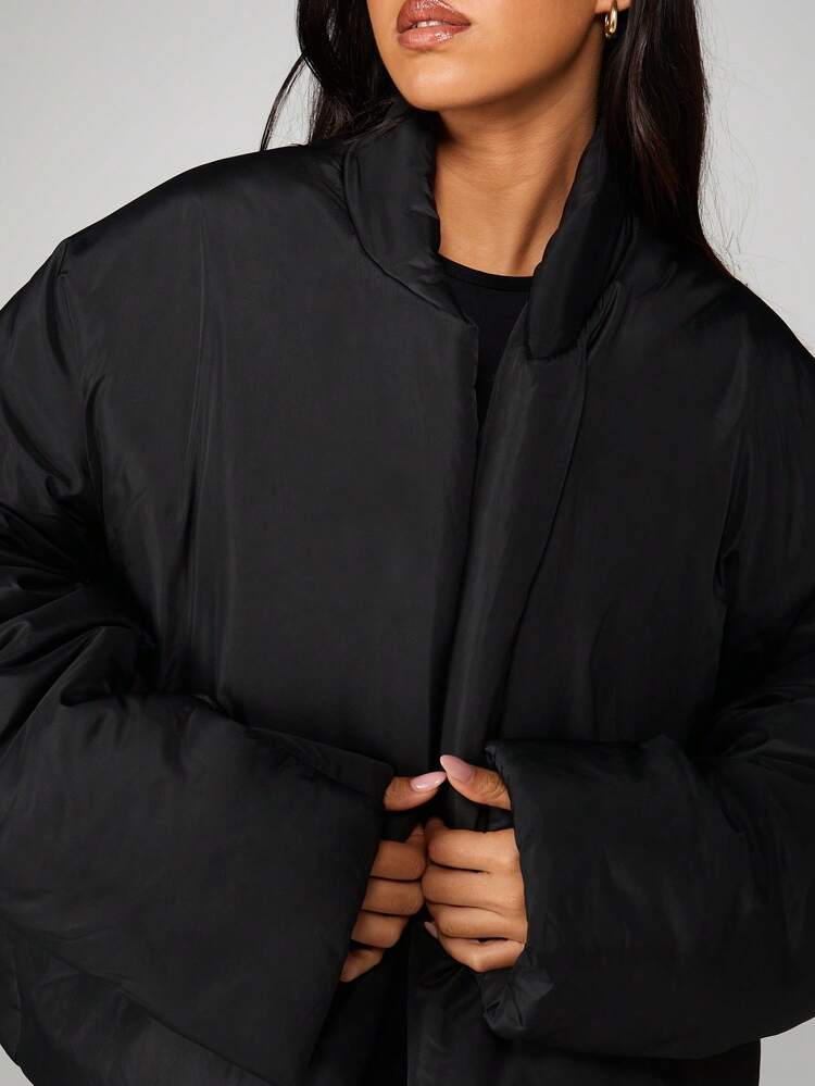 MISSGUIDED Women's Casual Loose Solid Color Bread Jacket, Street Style, Winter