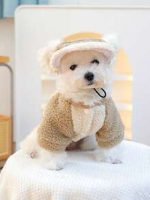 PETSIN 1pc宠物帽子猫狗通用秋冬加厚保暖棒球帽四色可选刺绣纽约露耳帽带可调节抽绳