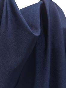 Manfinity Mode Men's Fashion Casual Business Commuting Men's Stand-Up Collar Solid Color Button Long Sleeve Shirt, Men's Formal Shirt, Men's Solid Color Shirt. Suitable For Daily Wear, Commuting To Work, Going Out, Party, Can Be Paired With Suit Pants Or Suit Suits To Attend Parties, Weddings, Honeymoon Scenes. Can Be Given As A Gift To Sons, Husbands, Boyfriends, Fathers, For Fall - Navy Blue - View 4