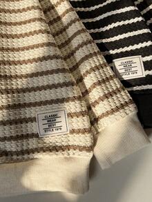 2件套男婴休闲黑白条纹+米色条纹上衣 - 彩色 - 查看 4