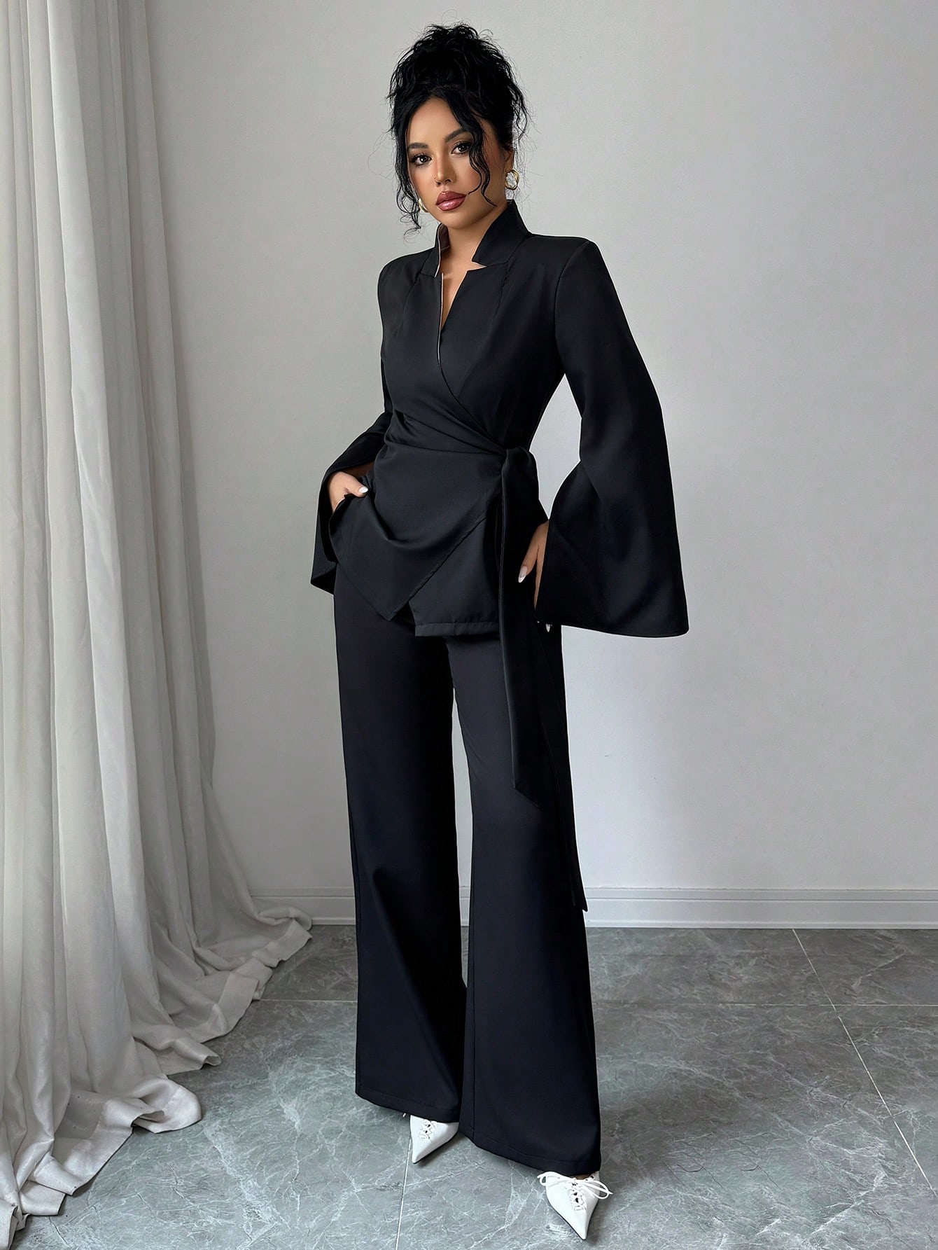 Elenzga بدلة نسائية أنيقة وعصرية للتنقل اليومي، تت...