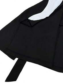 Elenzga Conjunto de traje de mujer con blazer de manga larga con cuello alto, cintura ceñida y dobladillo en línea A, y pantalones rectos de pierna ancha de unicolor, elegante, de moda, casual, encantador, retro, minimalista, de alta gama, romántico y apropiado para vacaciones - Negro - Ver 8