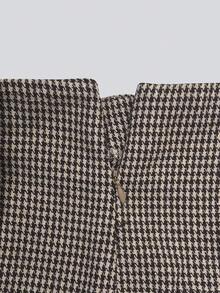 Franclia 女士休闲百搭通勤千鸟格裹身迷你裙 - 彩色 - 查看 7