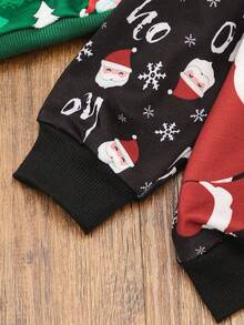 SHEIN Baby Boy Christmas Santa Claus Print Crew Neck Sweatshirt, Casual For Autumn/Winter - Multicolor - View 3