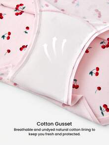 LUVLETTE Bộ 3 quần lót nữ cạp trung bằng cotton mềm mại kiểu quần đùi - Màu anh đào, thích hợp cho Giáng sinh và Năm mới. - Nhiều màu - Xem 5