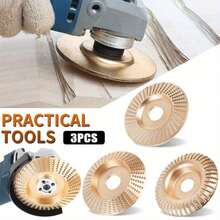 1/3pcs Wood Carving Grinding Wheel Set - Wood Grinding Blade Angle Grinder Polishing Blade Wood Grinding Tool Polishing Wheel Artifact Woodworking Grinding Blade Thorn Disc, Including Flat, Curved And Conical Grinding Wheels, Used For Efficie 3pcs Steel Angle Grinder Disc, Sand Grit, 16Mm Hole, Arc Flat Bevel, Metal, Wood Grinding Disc For Metal, Wood, Carbon Steel - Gold - View 10