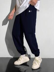 SHEIN 青少年男孩休闲印花裤，适合街头服饰、朋克、摇滚、休闲外出、派对、音乐节、春夏季