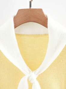 GlowEve Maglione casual da donna con collo a blocchi di colore e torsione, autunno/inverno - Giallo - Visualizzare 4