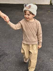 SHEIN Jersey De Punto Con Textura Para Niño Joven Tipo Pullover