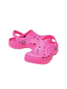 Crocs 經典兒童木製克羅格鞋，時尚百搭，適合戶外穿著、海灘與戶外活動，粉紅色 CR207012-6QQ - 粉色 - 查看 3