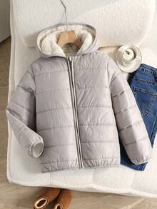 SHEIN Abrigo acolchado informal para niñas preadolescentes, diseño 3 en 1 con forro polar, corte holgado y cómodo, adecuado para las temporadas de otoño/invierno, apropiado para el uso diario, salidas y sesiones de fotos