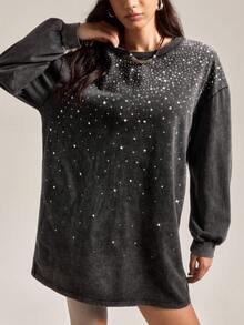 Easelle 仿皮草大衣印花钻石图案秋冬大衣棕色拉链开衫外套