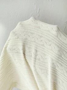 SHEIN Maternity Casual Solid Color Textured Leggings  Winter Clothes For Women  White Pants  White - Beige - View 7