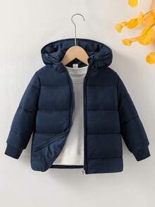 SHEIN Young BoyOutdoor Street Style Gentleman Thick Padded Jacket, Autumn/Winter