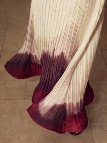 MOTF PREMIUM FLOWY COLORBLOCK PLEATED MERMAID SKIRT - Apricot - View 3