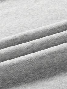 Manfinity Dauomo Men's Casual Everyday Letter Print Dropped Shoulder Loose Fit Hoodie - Grey - View 5