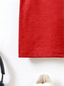 GraphicGems Young Boy Casual Comfortable Chick & Banana Graphic Soft Daily Casual Shirt, Suitable For Children (Easy Care, Parents' Favorite), Lively Children's, Vibrant Printed T-Shirt, Comfortable Knit Fabric, Children's Printed Short Sleeve Crew Neck T-Shirt, Animal And Fruit T-Shirt, Cute Pattern T-Shirt, Red T-Shirt - Red - View 6