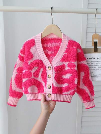 Young Girl Textured Long Sleeve Single-Breasted Casual Knit Cardigan, Autumn/Winter Toddler Cardigan Girl Cute Cardigan Children Cardigan Cardigan Kids Kids Sweaters For Girls Button Girl Sweater Jacket Toddler Cardigan Girl Kids Cardigan Sweater Kids Sweaters For Girls Button Kids Button Front Cardigan Kid Cardigan Strawberry Cardigan Kids Kids Sweaters For Girls Girl Clothes Autumn And Winter Clothes Girls Button Sweater