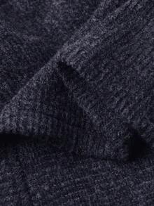 DAZY 女式露肩圆领长袖纯色T恤，韩版 - 藍色 - 查看 6