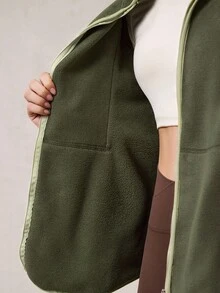 OutZeal Damska kurtka polarowa termiczna z boczną kieszenią i otworem na kciuk, zapinana na zamek, idealna na zimę, jesień, wędrówki, kemping